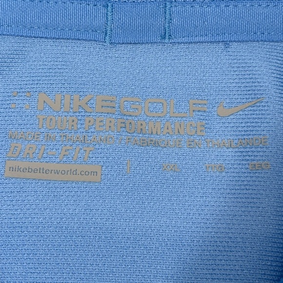 Nike Blue Tour Performance Short Sleeve Dry Fit Golf Polo Size XXL - Picture 6 of 8